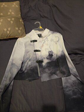 Chinese Style Printed Stand-Collar Top